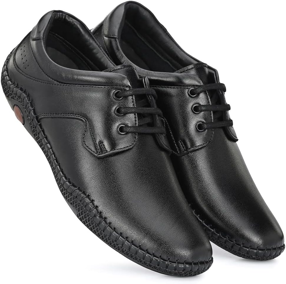 MACTREE Men's Genuine Leather Formal Slip On Shoes