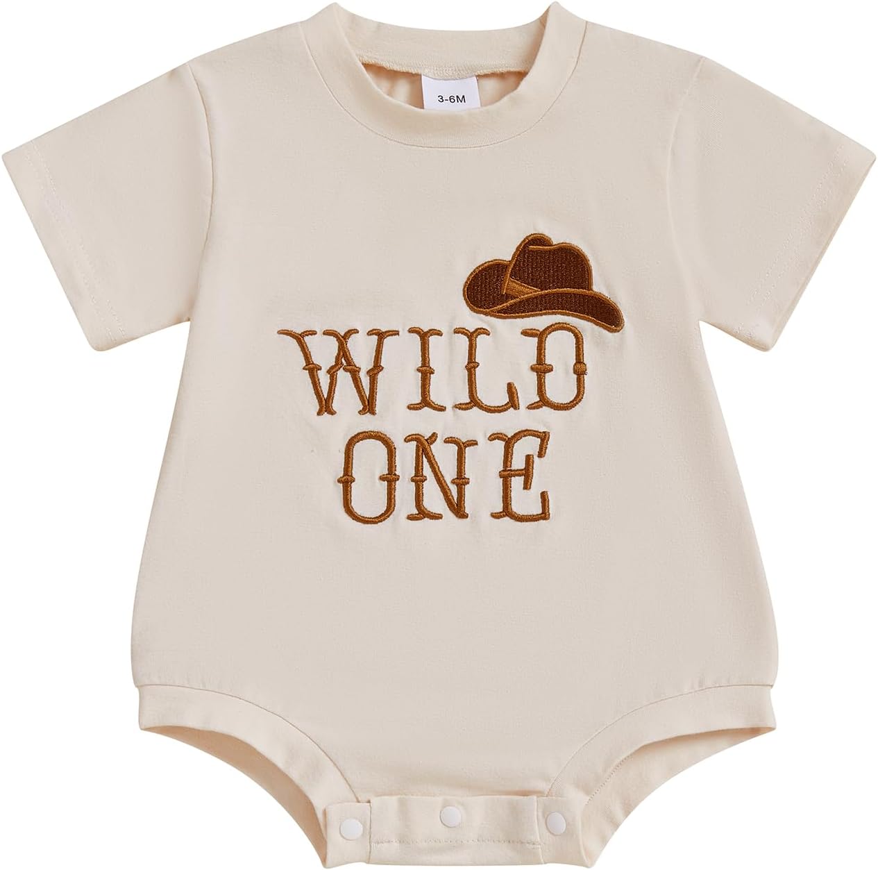 BULINGNA Baby Boy First Birthday Outfit Short Sleeve Cowboy Hat Wild One Jumpsuit Infant Summer Clothes