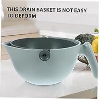 Vista 5 de Cuenco colador de cocina doble con asa para un lavado eficiente de frutas y verduras, material PP ABS de grado alimenticio, fácil de usar, olor