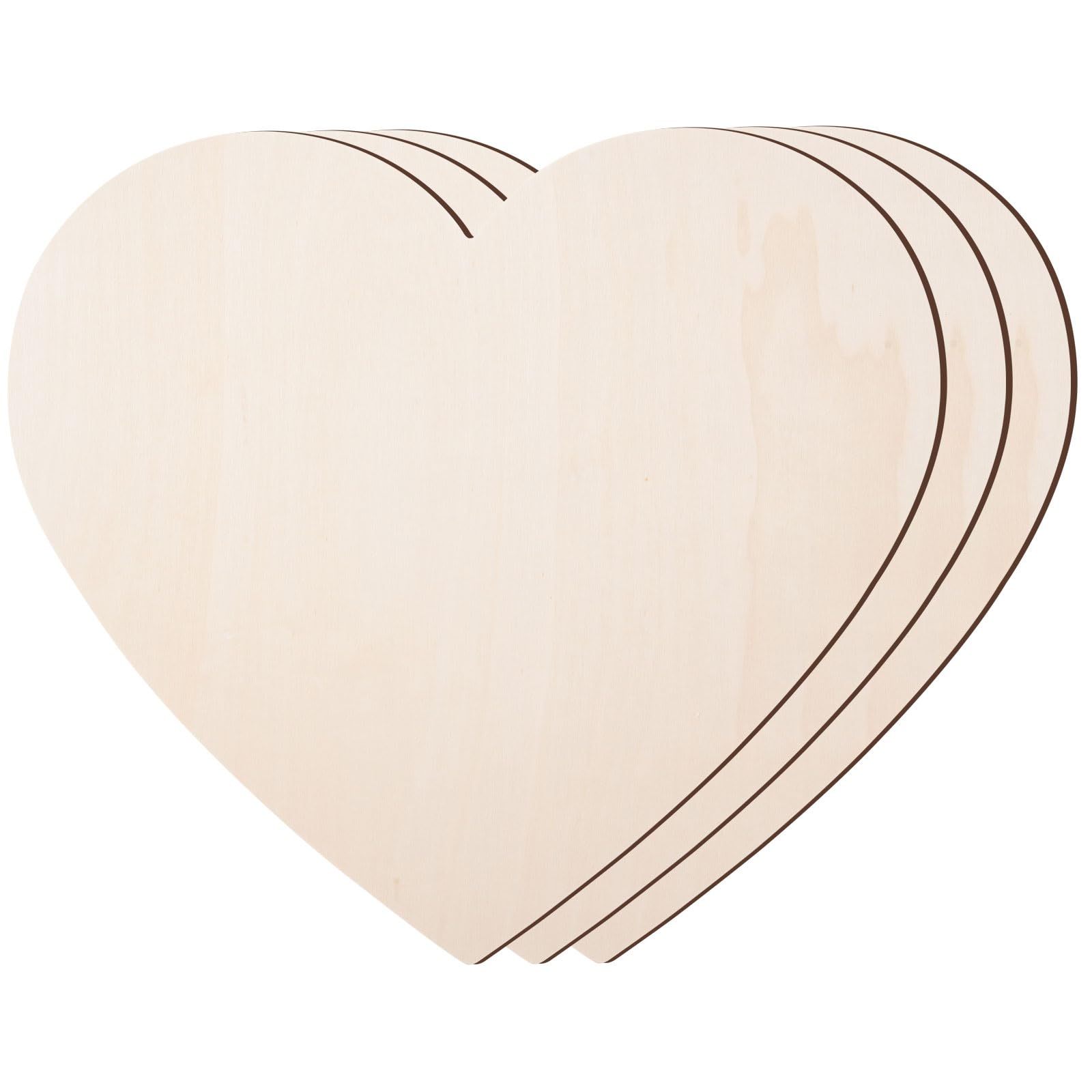 AWIZOM 3 Stück 40,6 cm unlackierte Holzherzen zum Basteln, blanko Holzherzausschnitte, 1/4 dicke große Holzherzscheiben für Valentinstagsprojekte, Malerei, Türhänger, Schilderherstellung, Lasergravur