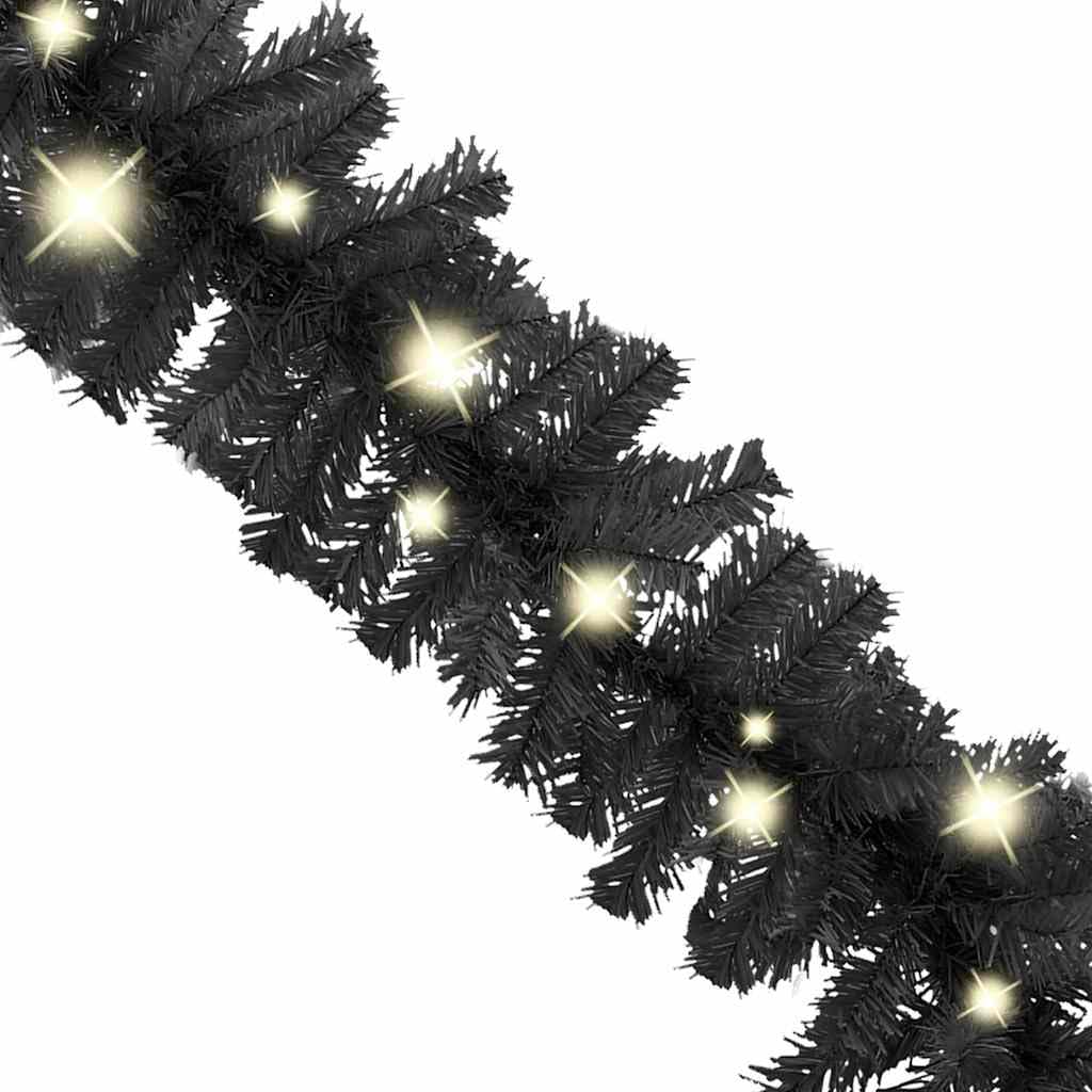 Guirnalda de Navidad con LED de 20 m, color negro, 300 luces, material PVC, conexión USB, para interior y exterior, luces festivas