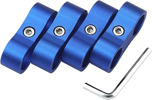 Ucreative Abrazadera separadora de manguera de combustible CPE AN6 CPE abrazadera de montaje de línea de aluminio azul