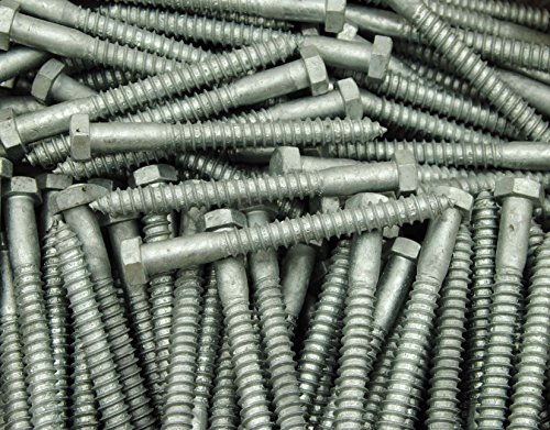 (50) Hex Head 3/8 x 5 Lag Bolts Galvanized Wood Screws