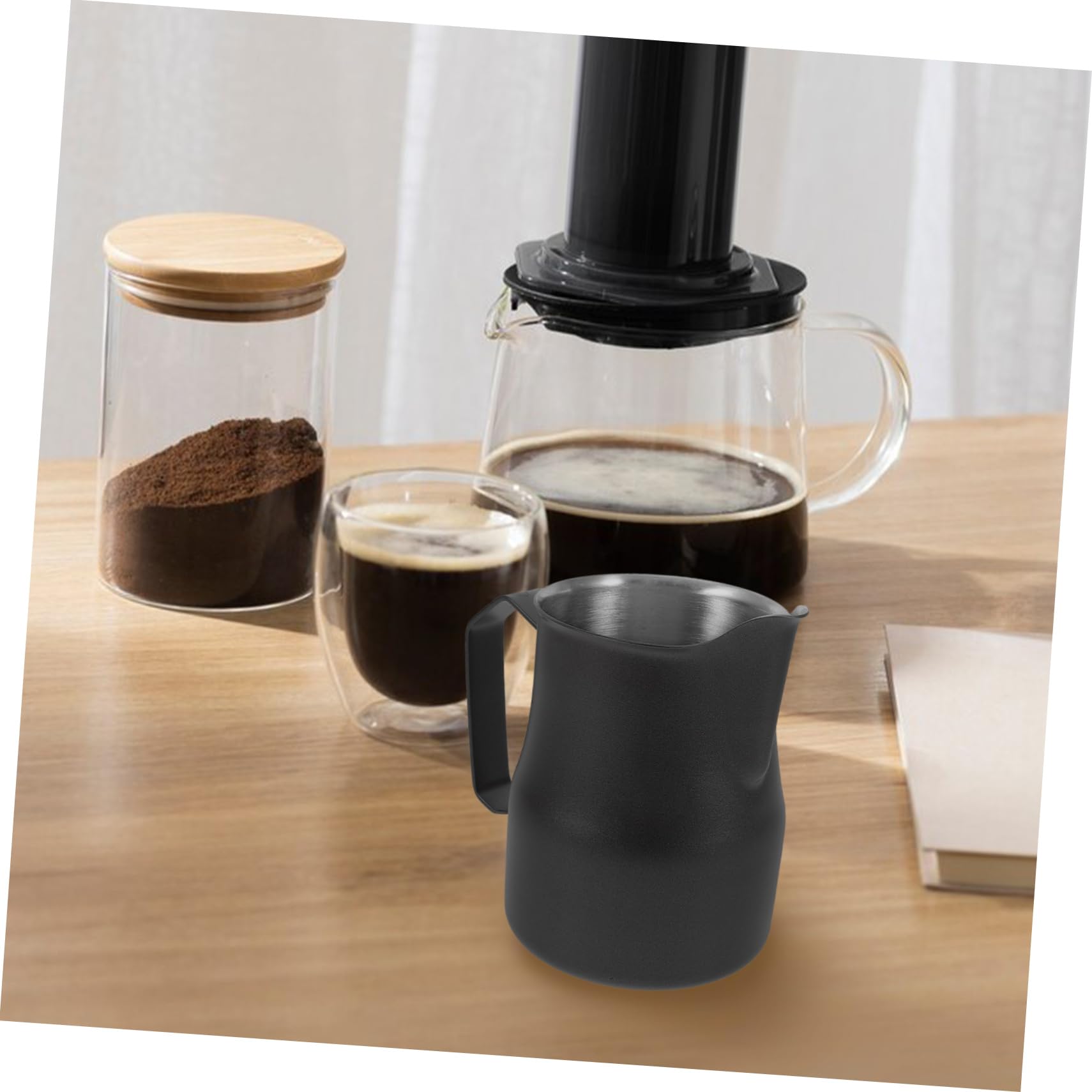 jojofuny 3piezas Espumador De Leche Inoxidable De Gran Capacidad Para Latte Art y Jarra De Leche Antiadherente Para Café y Espresso Utensilio Para Cafeterías y Cocinas