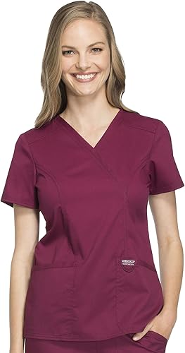 Workwear Revolution WW610 - Ropa quirúrgica con estilo cruzado falso para mujer, elástica, suave y de fácil cuidado