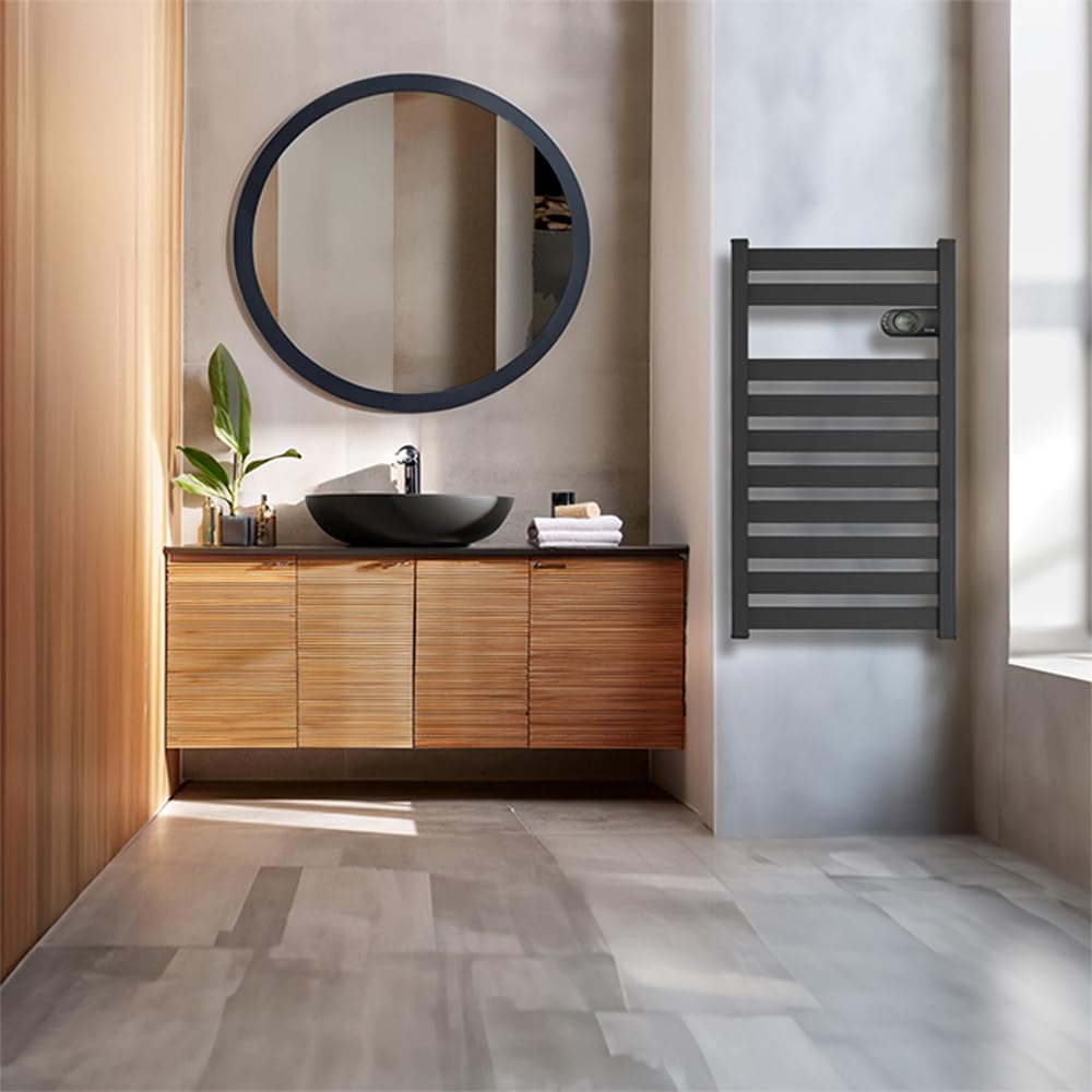HJM Radiateur ZINNIA Sèche-Serviettes en Aluminium 750W – Sécurité Renforcée. Détection de Fenêtres Ouvertes. Chauffage Rapide. Faible Consommation d'Énergie. Fabriqué en Espagne
