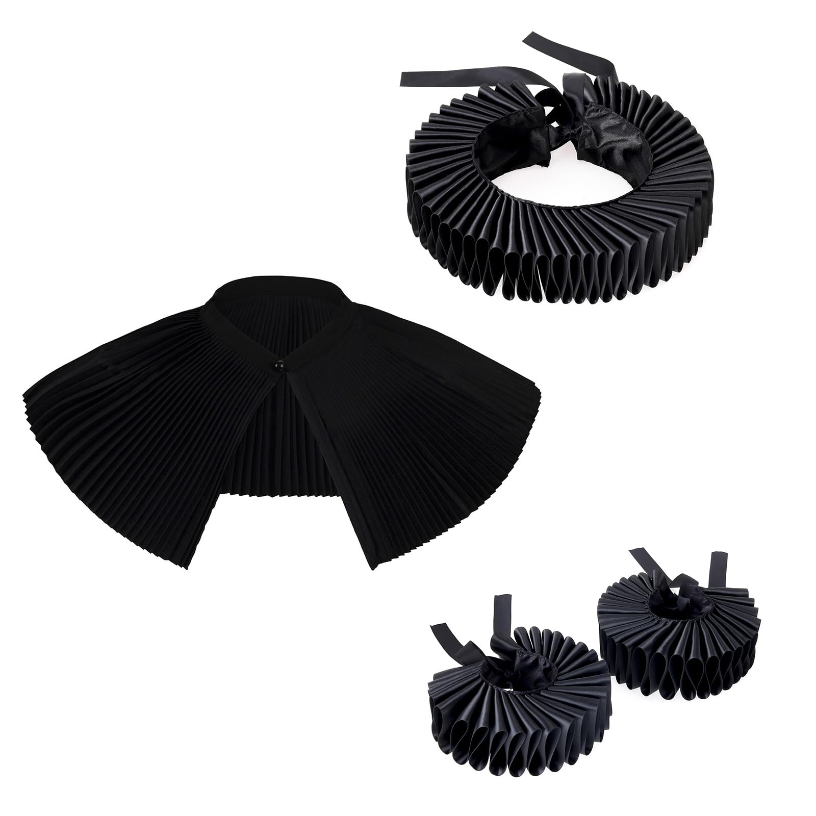 ordinarYone Ruffled Detachable Collar Set Soft Polyester Fabric Perfect for Elevating Your Styles in Various Social Event and Daily
