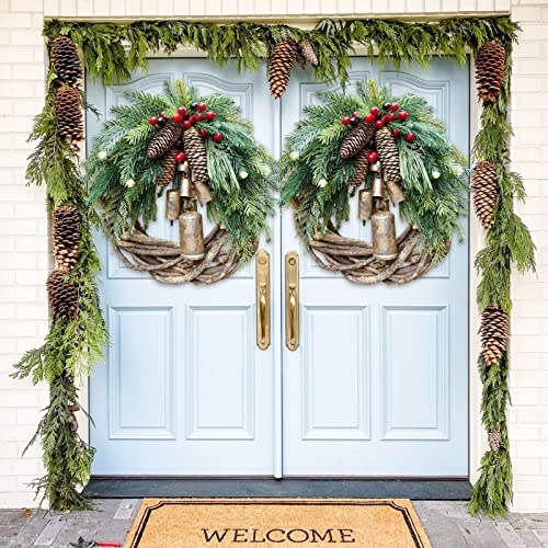 Couronnes de Noël avec cloches de 40cm pour porte d'entrée