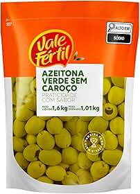 Vale Fértil Azeitona Verde Em Conserva Sem Caroço Sachê 1.01Kg