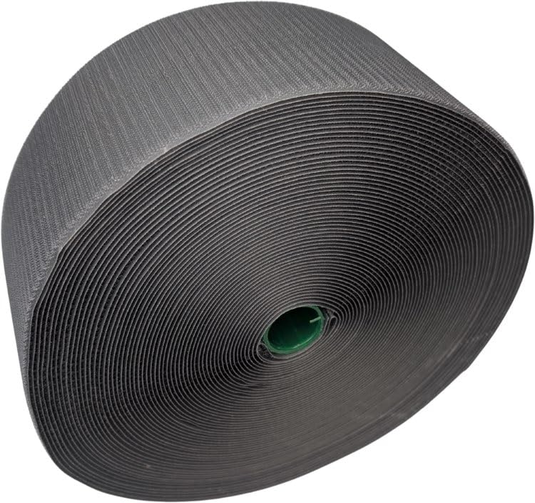 Tumbl Trak Hook Mat Fastener | 25m Long & 10cm Wide | Hook Velcro for Carpet Bonded Foam Seams | for Gymnastics and Cheer Gym Floors (Grey)