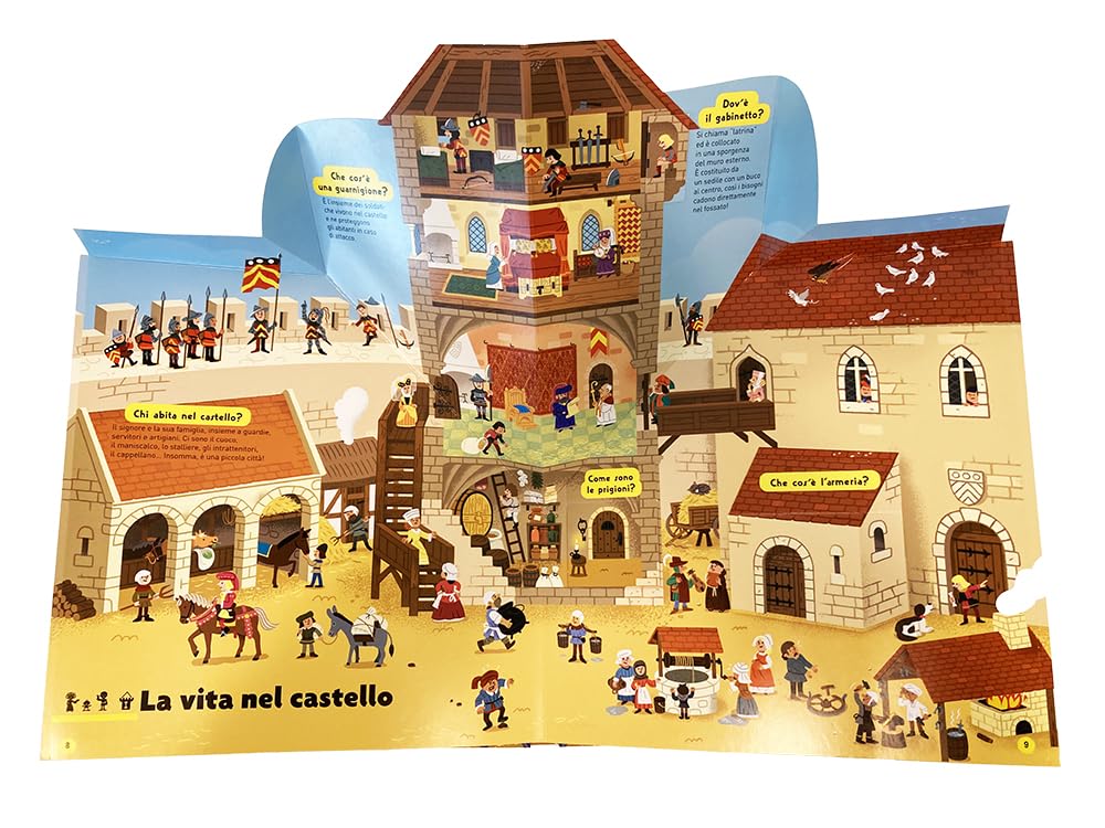 La vita nel castello medievale. Libro pop-up. Ediz. a colori