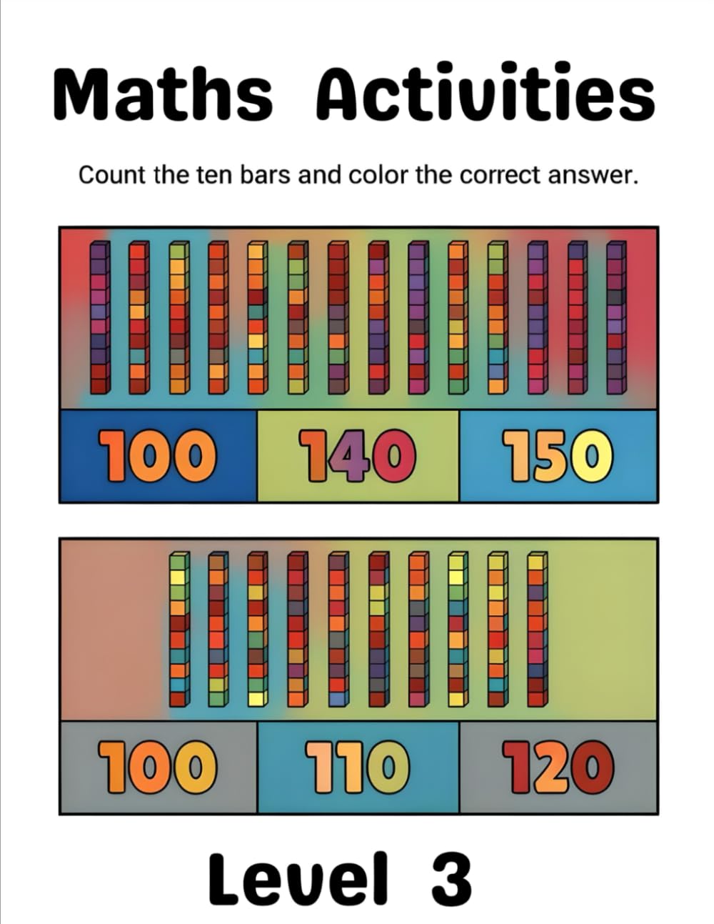 Maths Activity Level 3: Place Value, Tens & Ones, Number Bonds, Fractions & Skip Counting by 2s – Engaging Math Practice for Kids Ages 6–9