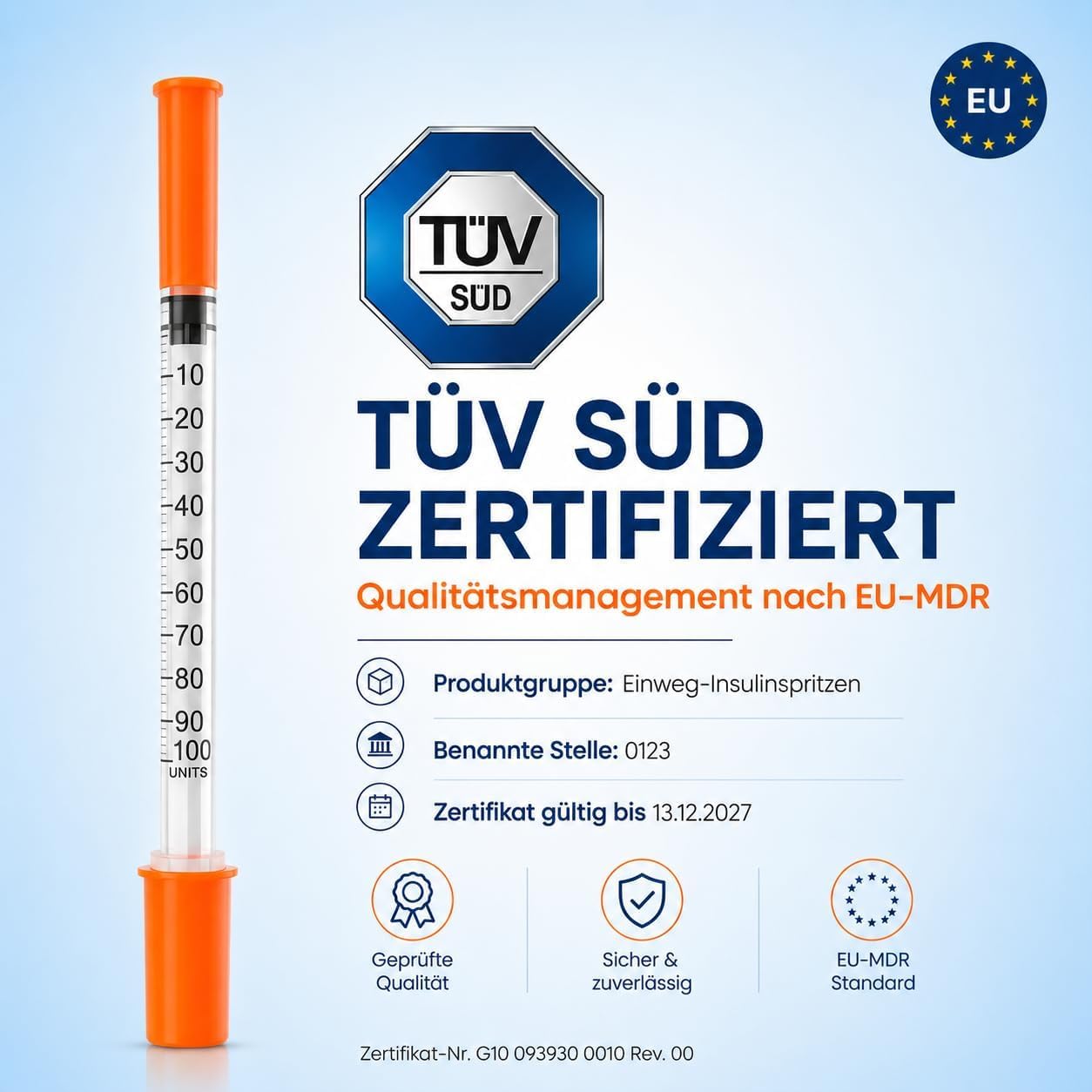 0.5 ml/cc Plastiktube 30G (0,3 x 8 mm), Mehrzweck-Messwerkzeuge, Laborzubehör, Einzeln verpackt (30G x 5/16") Jocker