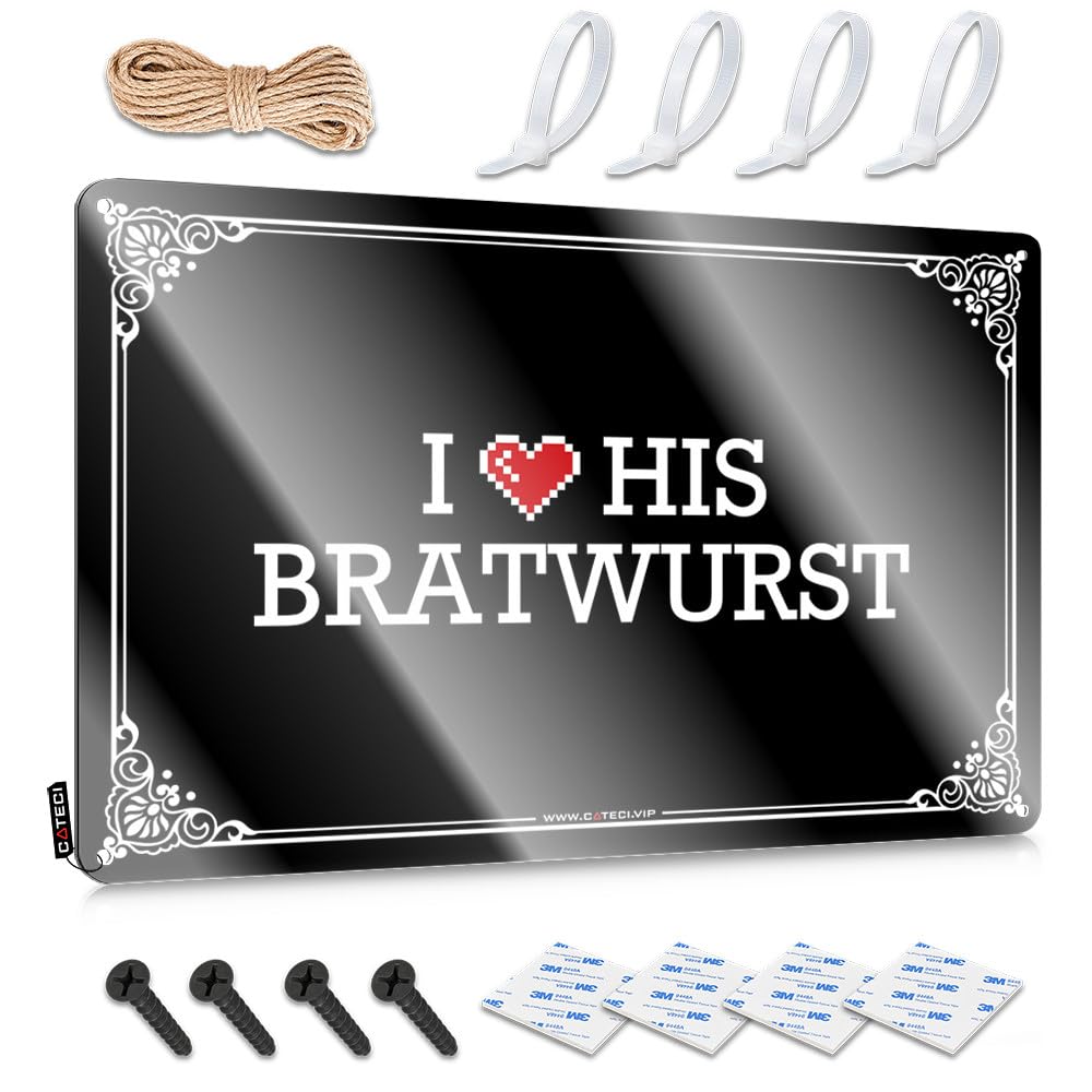 I Love His Bratwurst Plaques Teen Boy Room Decor Decorative | Weathered Sweet Hanging Art For Office Living Room(30X40CM)