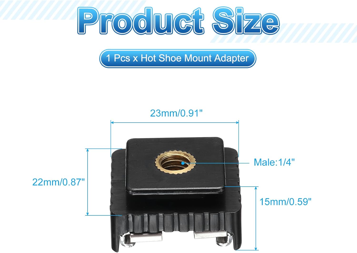 PATIKIL Hot Shoe Adapter 1/4" Male Camera Mount Screw Converter 1Pcs image 2