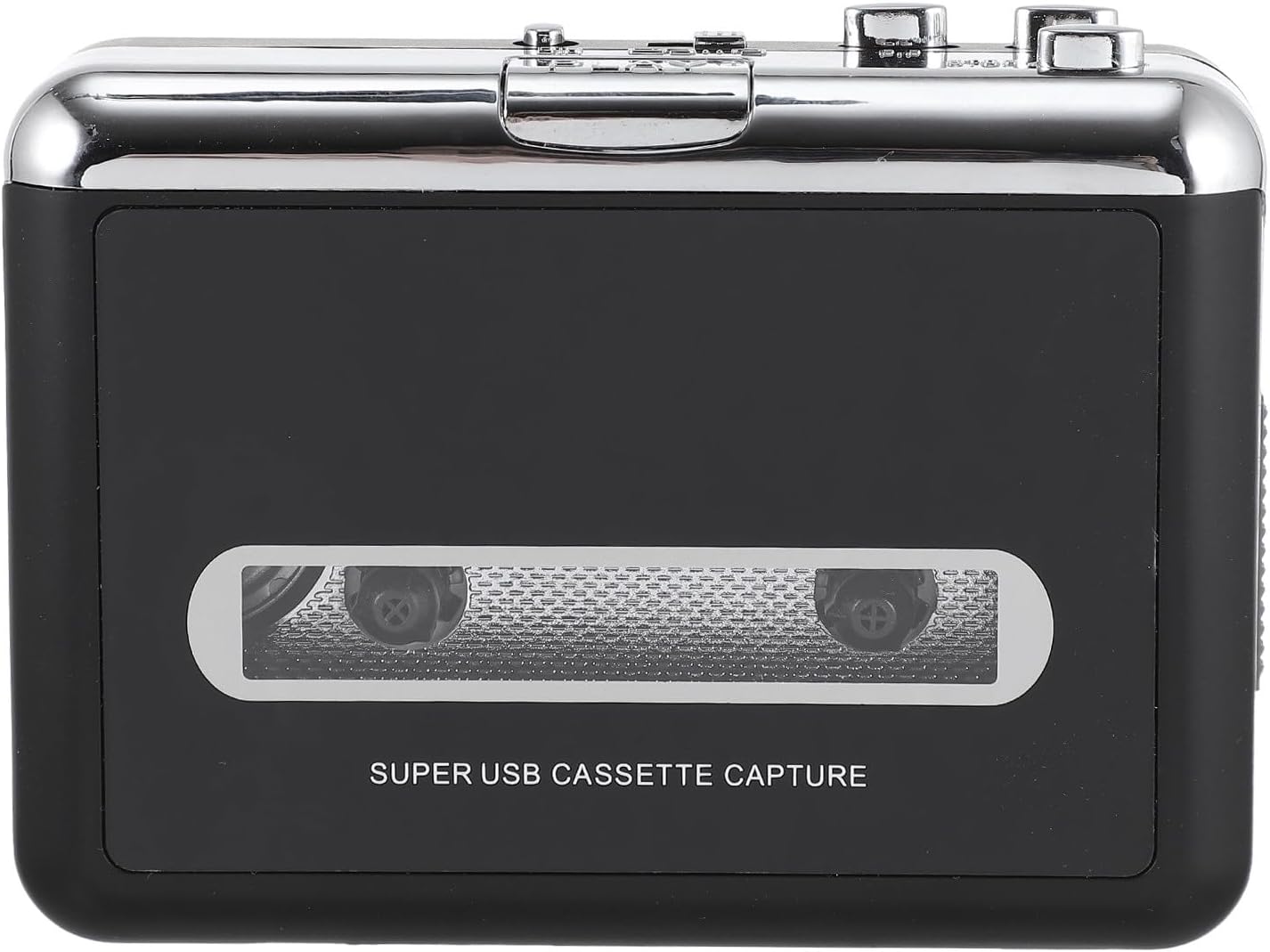 Luxshiny USB Cassette Player with Detachable 0.5w Speaker Tape-to-mp3 Converter Portable Digital Audio Player for Music Playback and Recording, Black