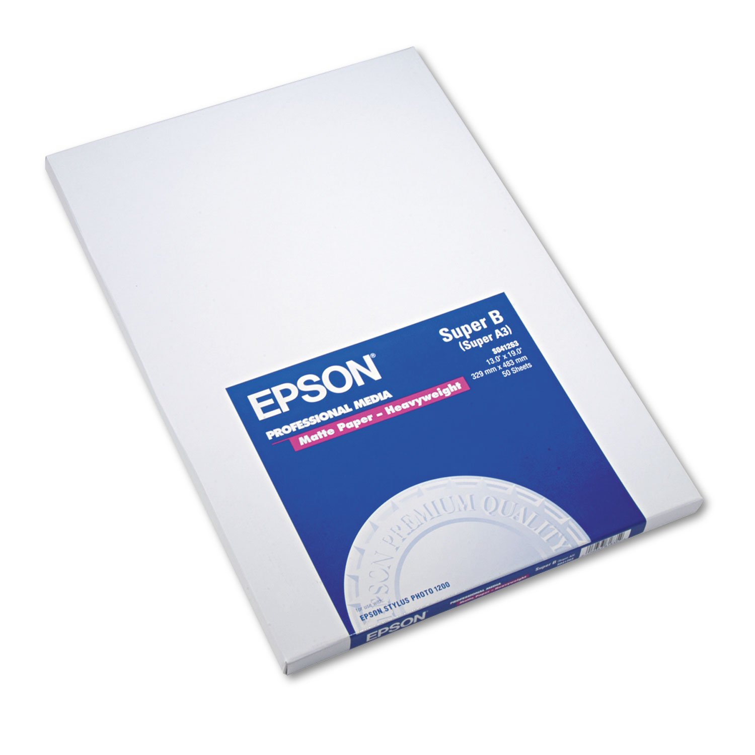 EpsonPremium Presentation Paper MATTE (13x19 Inches, 50 Sheets) (S041263) , White , Super B Size