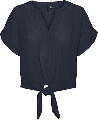 VERO MODA VMGABBI SS CROPPED TIE TOP WVN GA Ti rt Kad n