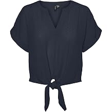 VERO FASHION VMGABBI SS CROPPED TIE TOP WVN GA T-Shirt Women