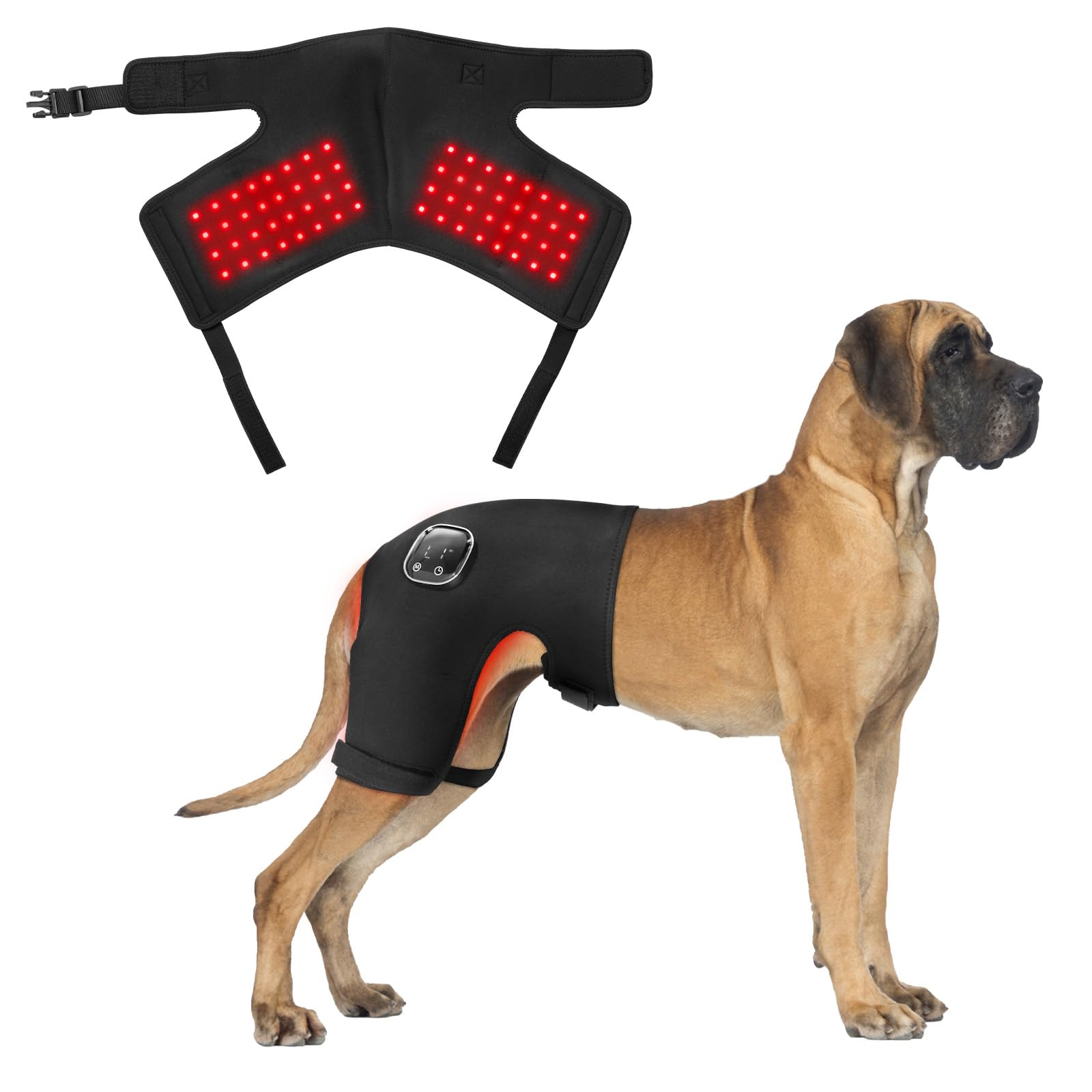 Photo 1 of HAGGEMI Dog Hip Brace with Red Infrared Light Therapy – Pain Relief for Arthritis, Hip Dysplasia, Spine Issues & Muscle Recovery, Portable & Cordless, Patent Pending(Female Dog, XXL)