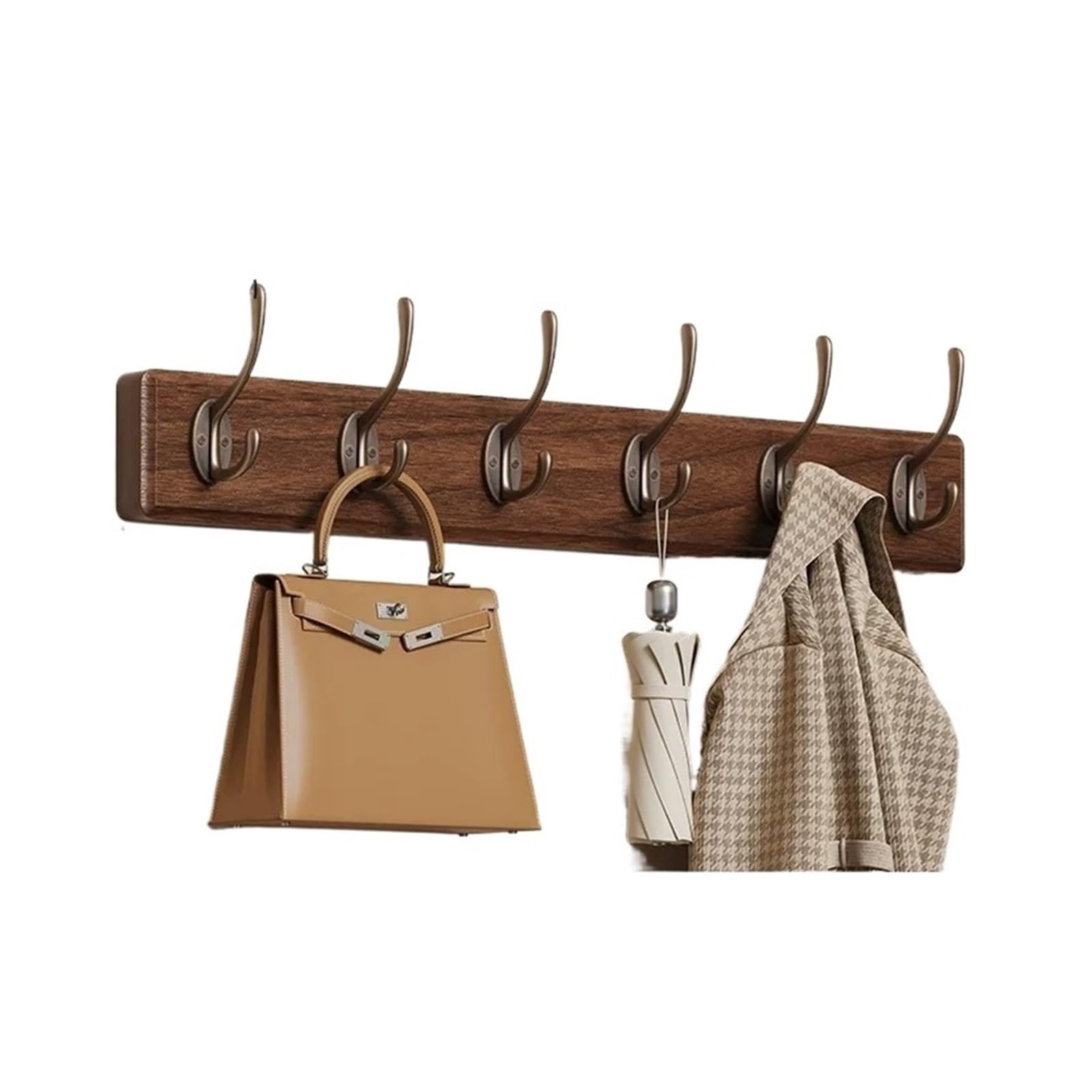 ZYYANSHOP Wall coat rack Wall-mounted Coat Rack, Door-mounted Hooks, No Drilling Required, Key-shaped Design,Wood