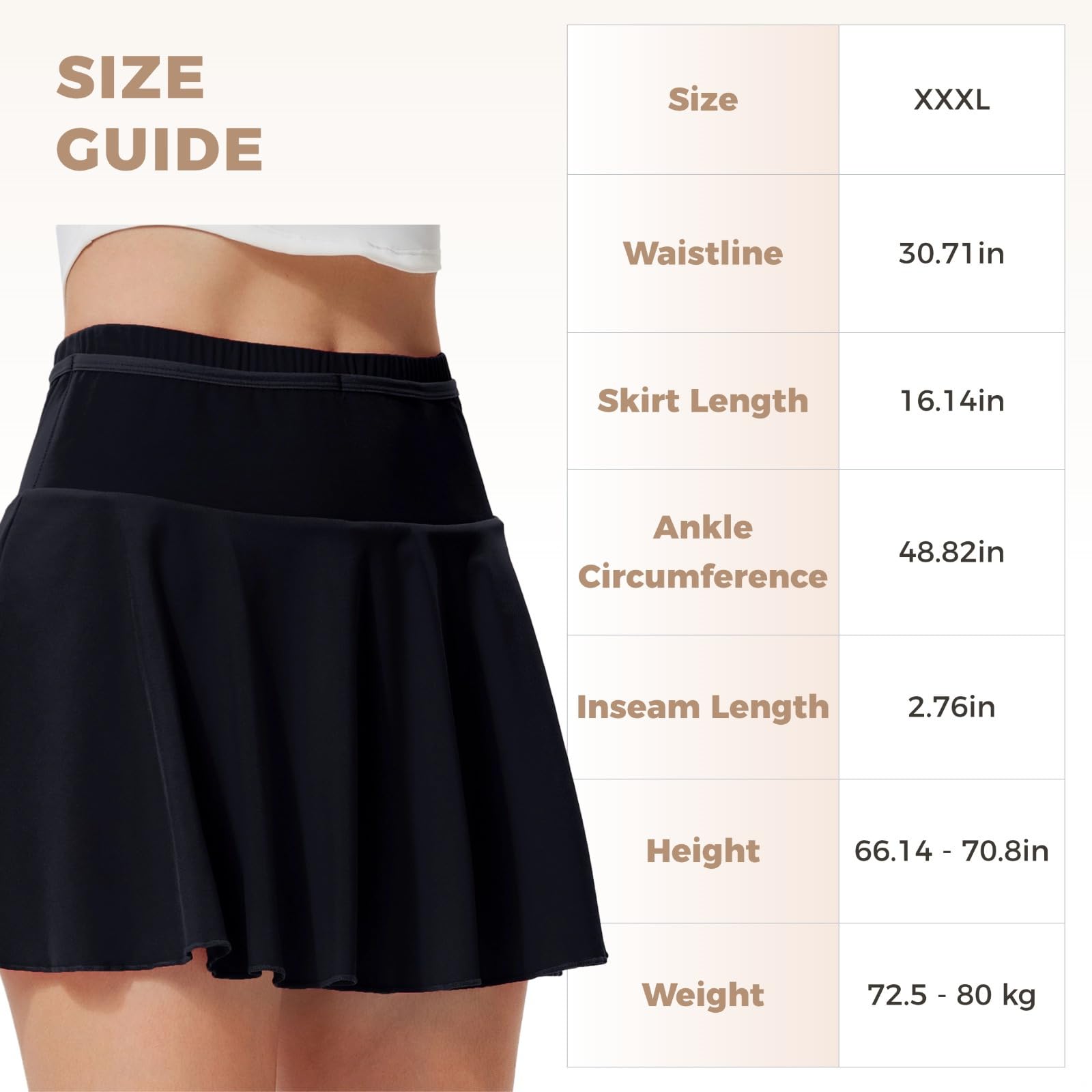 Faldas de tenis para mujer con pantalones cortos, falda atlética de cintura alta, mezcla de nailon y elastano, color negro