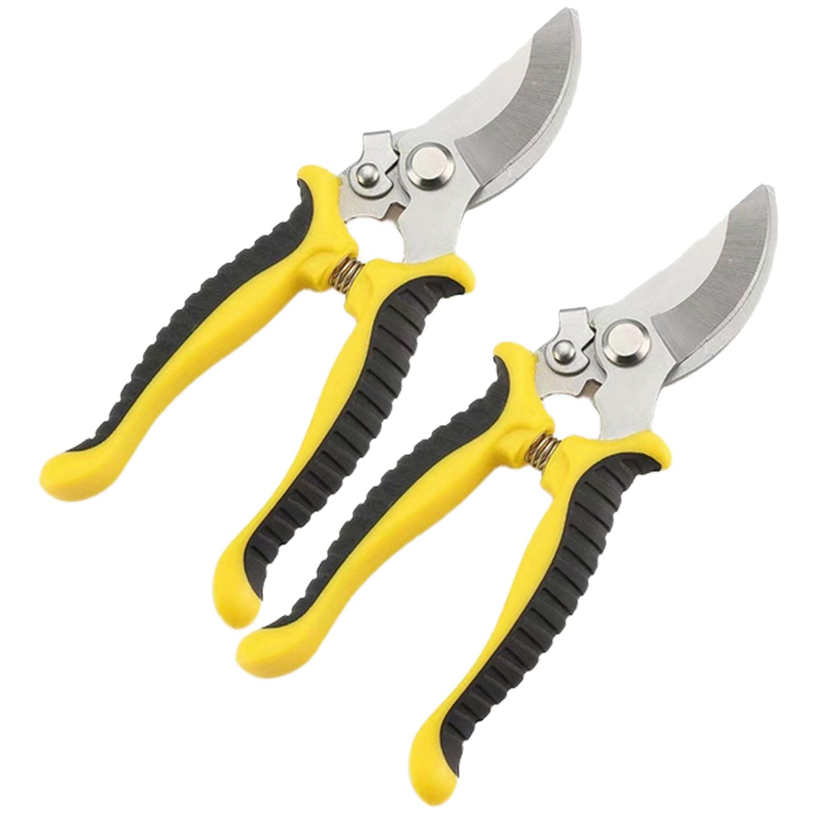 Gardening Shears with Thickened Steel Blades for Home Gardens and Balcony Plants, Ergonomic Anti-Slip Handle for Easy Pruning of Shrubs and Branches (Yellow, 7.48 × 2.28 × 0.47 in)