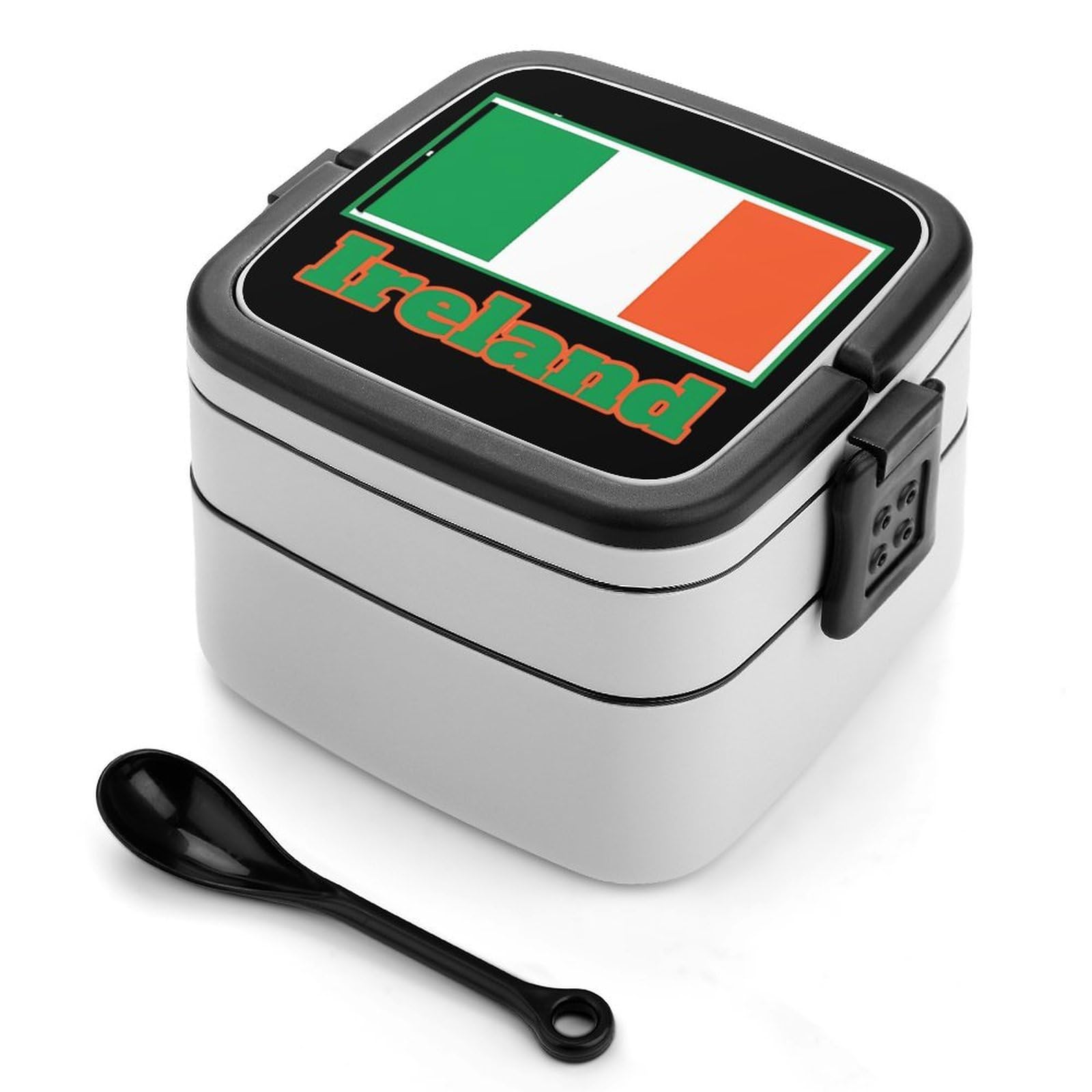 CGSBNGHA Ireland Irish Flag Bento Lunch Box 2 Layer Lunchbox Food Container for Adults Office