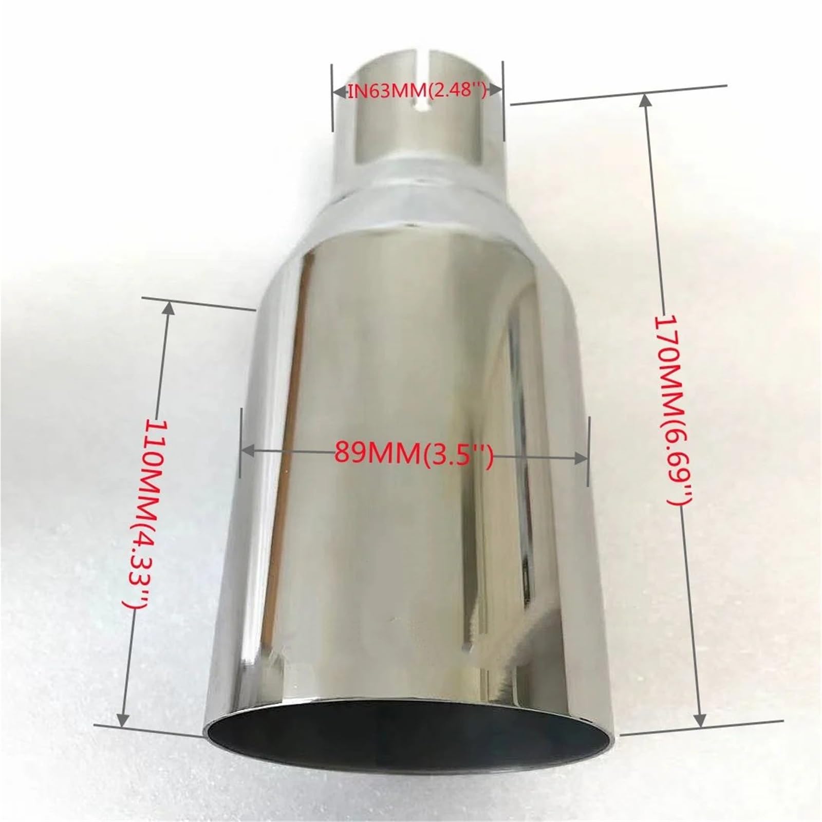 Uitlaat Trim Stal nierdzewna Pojazd Remont Uniwersalny Końcówka Wydechu Samochodowego Tłumik Tylny Modyfikacja Gardła eindpijpen(63MM-101MM bevel)