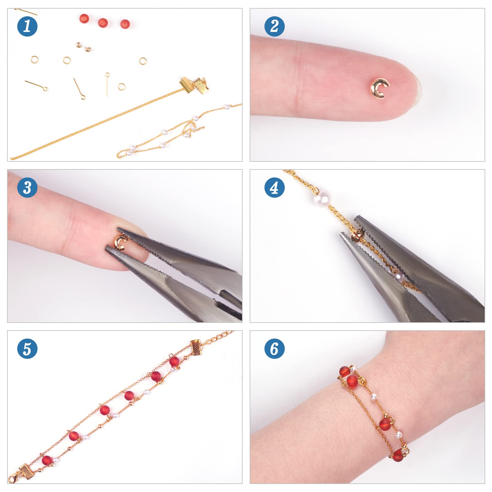 Beebeecraft 160 Stück Quetschperlen-Abdeckungen 18K Vergoldet – 2 Größen Für DIY Schmuck