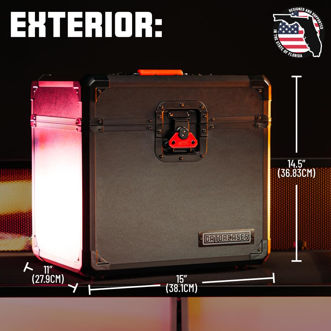 Gator Cases Serie ONYX Valigia impilabile per dischi in vinile da 50-70 12" con persiane incassate e maniglie in gomma (G-ONYX-VINYL-1270)