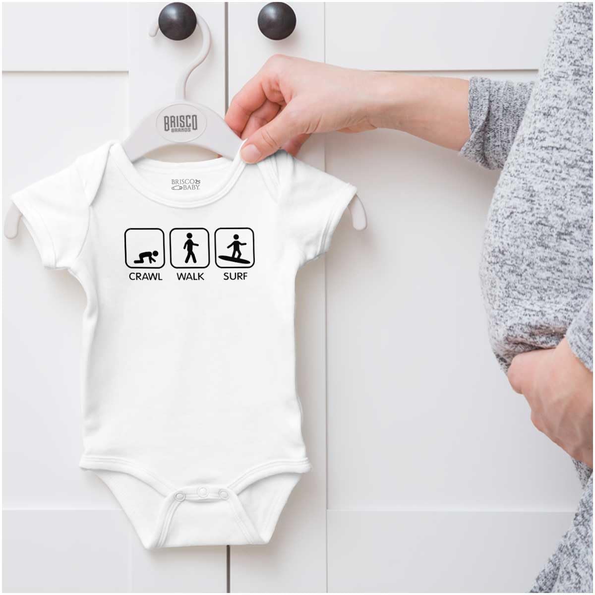 Brisco Brands Crawl Walk Surf Baby Romper Boys or Girls