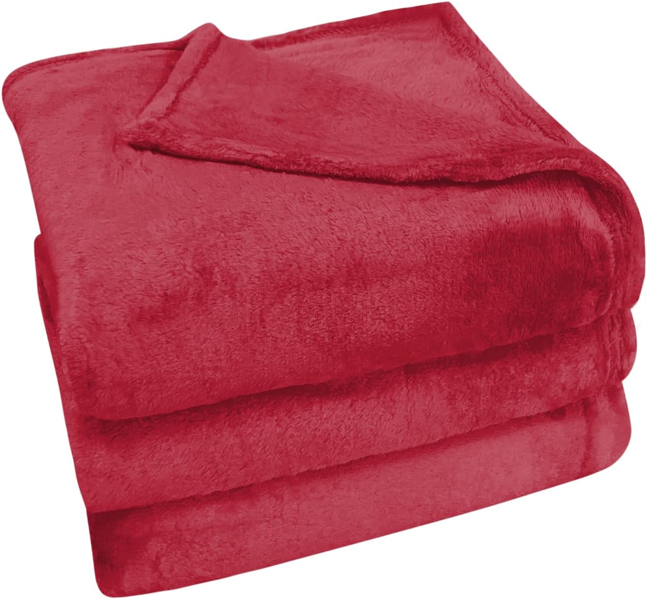Flannel Fleece Blanket Throw Red Home Blanket,Fluffy Blanket Warm Bed Throws for Sofa and Pet,Exquisite Comfortable Red Flannel Fleece Blanket 230(90”) x230(90”) cm