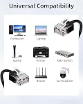 Slim Cat6a Ethernet Patch Cable 25CM,28AWG Ultra-Short High-Speed Internet Network Cable with RJ45 Connectors 1000Mbps for Routers,Patch Panels, Switches (Black 6-Pack)