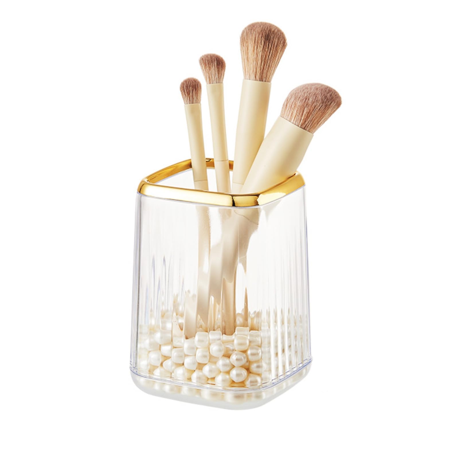 Buachois Glass Makeup Brush Holder, Large Capacity Makeup Brush Holder Organizer