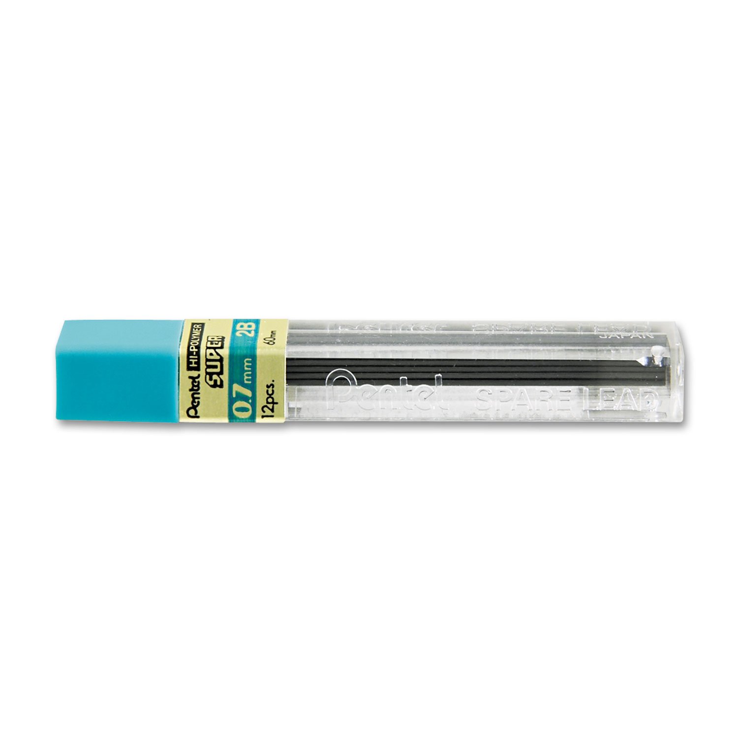 Pentel Super Hi-Polymer Lead Refills - 0.9mm, 2B Black, 15 Leads Per Tube