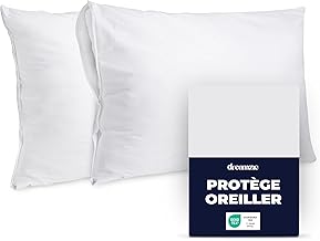 Dreamzie Pillow Protector 65 x 65 cm - Set of 2 Waterproof Covers | Anti-Dust Mite | Washable at 90°C | Oeko-Tex | for Babies & Sensitive Skin