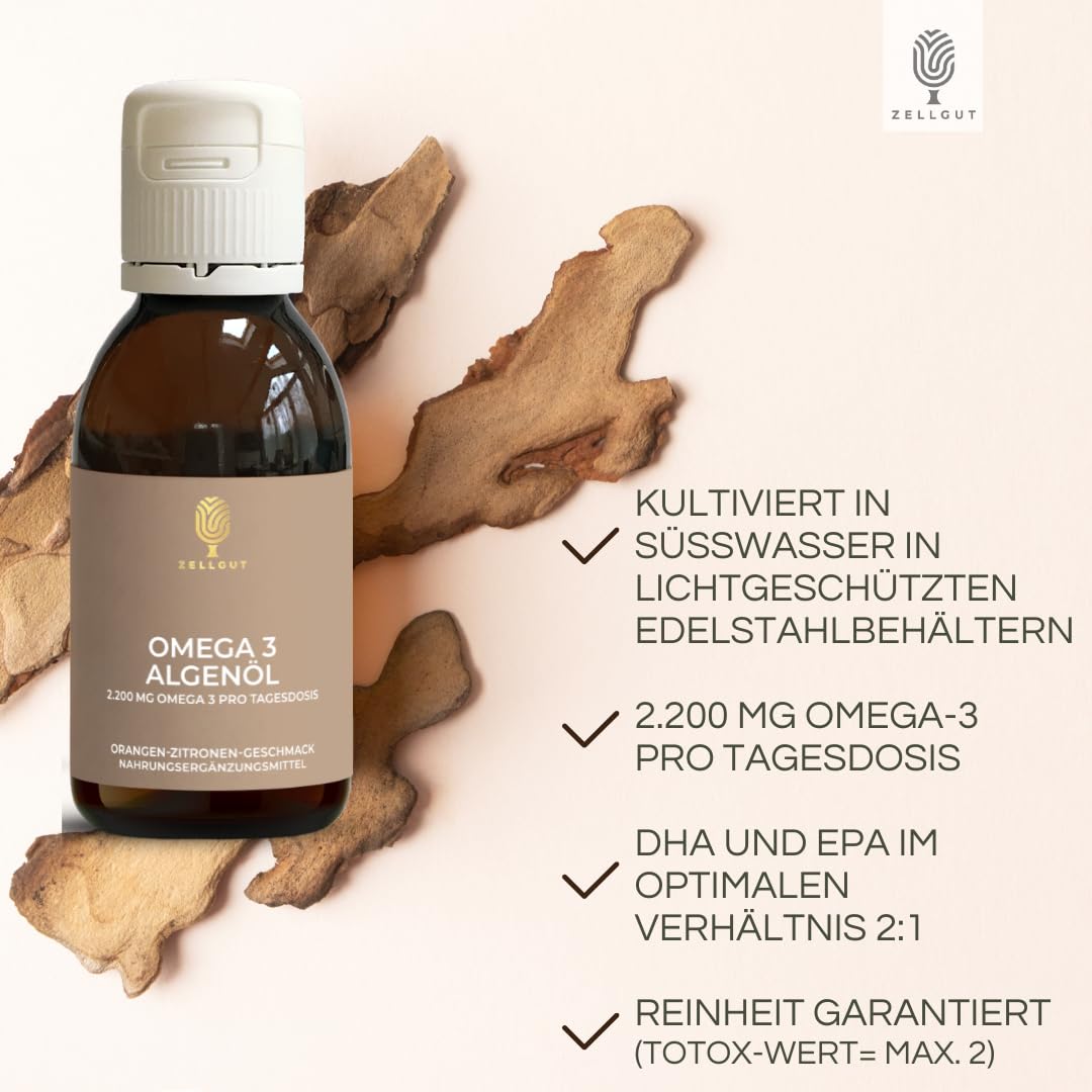 Omega 3 olio di alghe 100 ml | DHA+EPA ad alto dosaggio | vegano