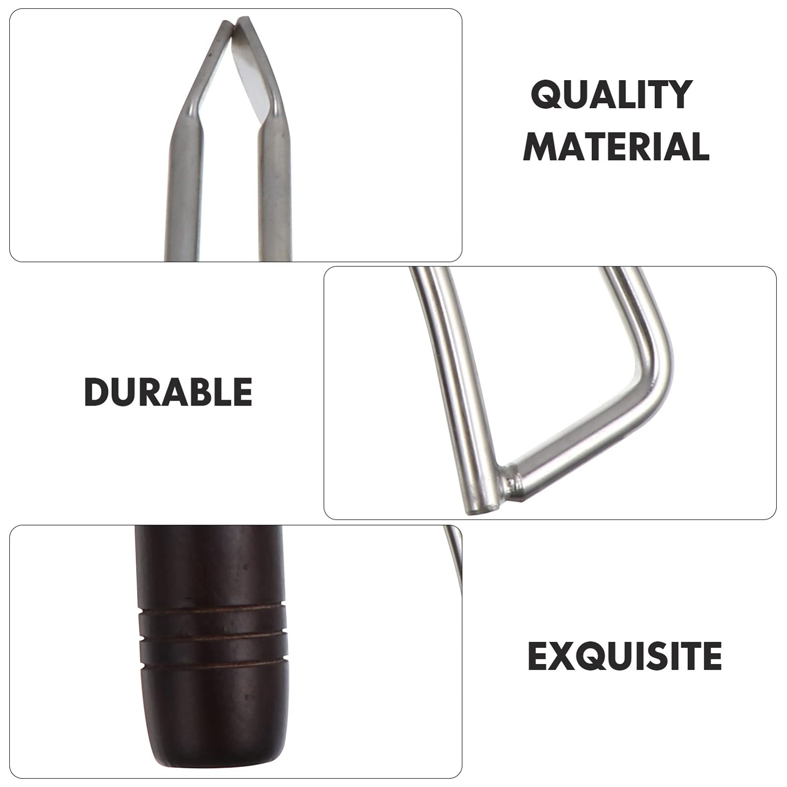Pinza per Carbone Allungata in Acciaio Inox e Legno, Antiscivolo | Utensili Barbecue, Accessori per Barbecue Lla, Pinza Barbecue Lunga, Vacanze Estive