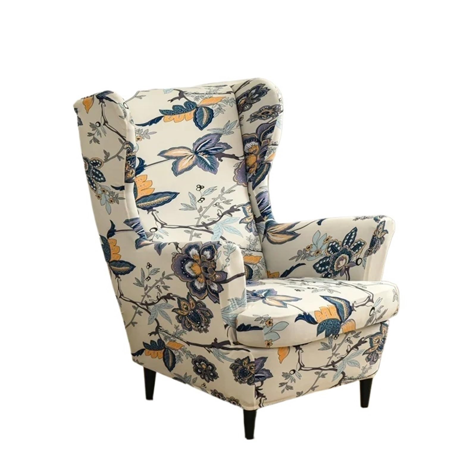GCYEIDMA Wing Chair Slipcover Leaves Wing Chair Cover Stretch Armchair Covers Ottoman Removable Sofa Slipcovers with Seat Cushion(A1 Wingchair Cover)
