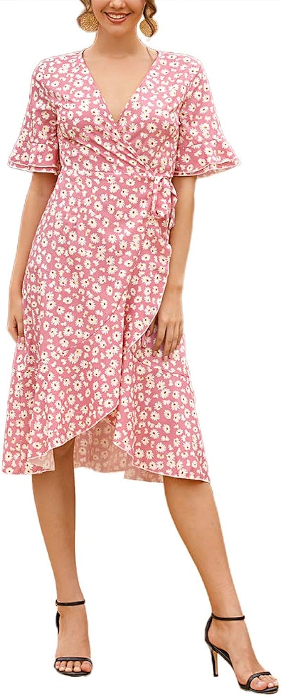 Sommerkleid Damen Blumenmuster - Leichtes Boho Kleid Für Strand & Alltag