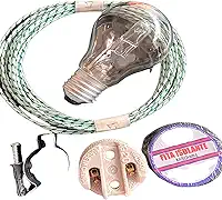 Kit Lâmpada Churrasqueira 170w 127v, Fio 2 m, Fita Isolante e Soquete Porcelana