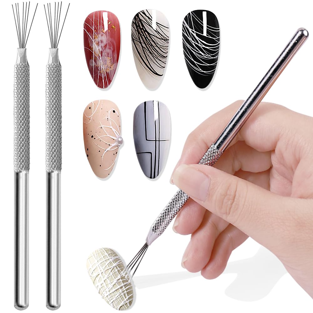 ネイルアート　ネイル用　筆　ピンセット　ネイル材料 Amazon.com : 7-pin Nail Liner Nail Art Tools, Stripe Lines Nail