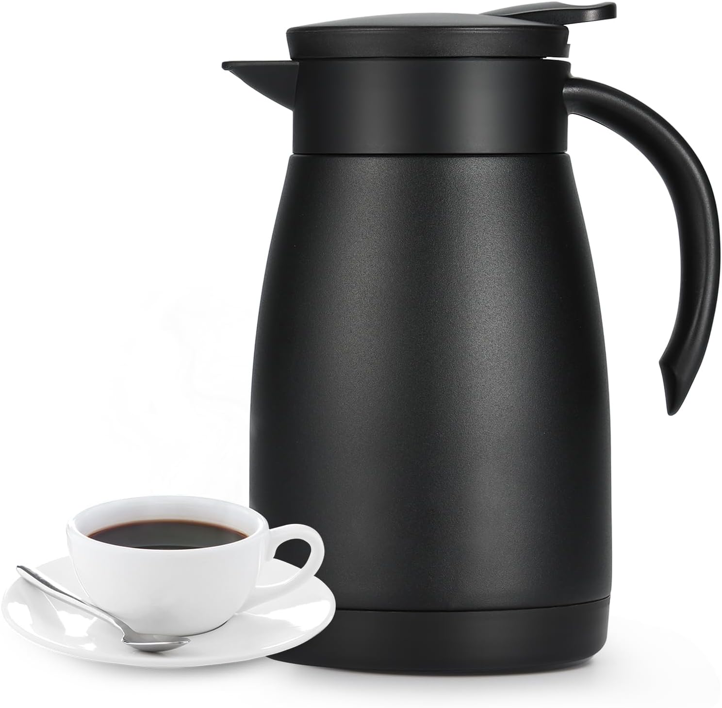 27 Oz Thermal Carafe with Ceramic Liner, 750 ml Insulated Stainless Steel Small Carafe for Keeping Coffee, Tea and Water Hot, Black 27 Oz Thermal Carafe with Ceramic Liner, 750 ml Insulated Stainless Steel Small Carafe for Keeping Coffee, Tea and Water Hot, Black