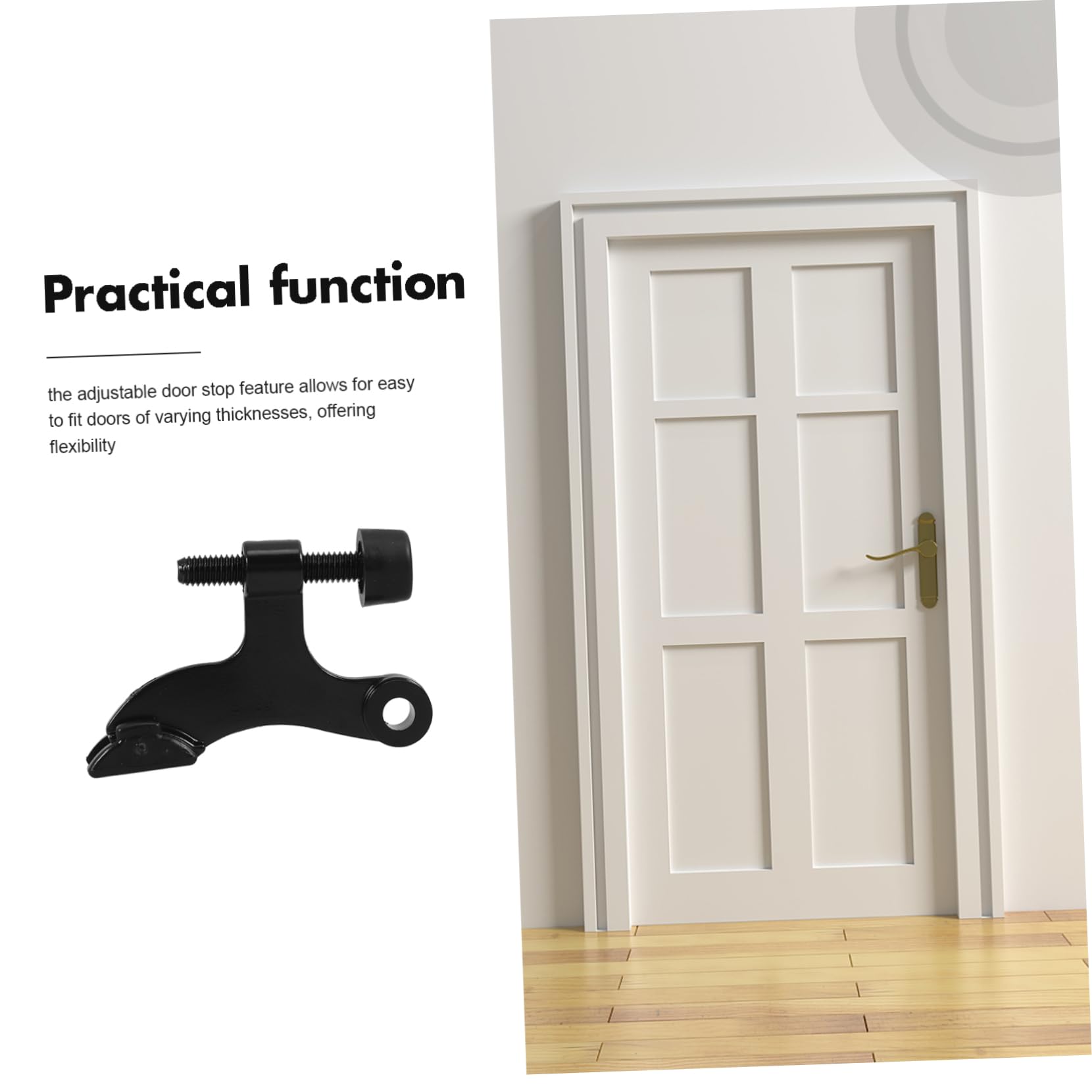Tope de Puerta 12 Piezas, con Bisagra de Aleación de Zinc, Negro, con Revestimiento Antioxidante y Diseño Reforzado para Hogar y Oficina