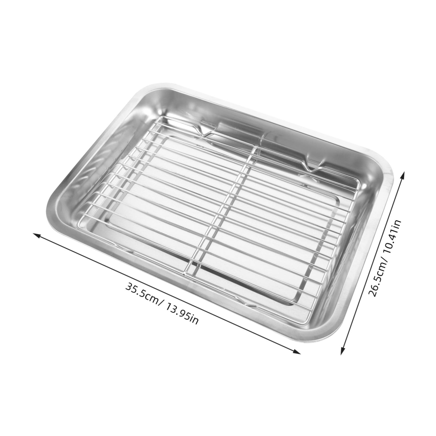 Bandeja de Acero Inoxidable para Barbacoa Doble Capa, Recipiente para Almacenar Alimentos y Servir en Restaurantes y Establecimientos, Diseño Elegante y Resistente