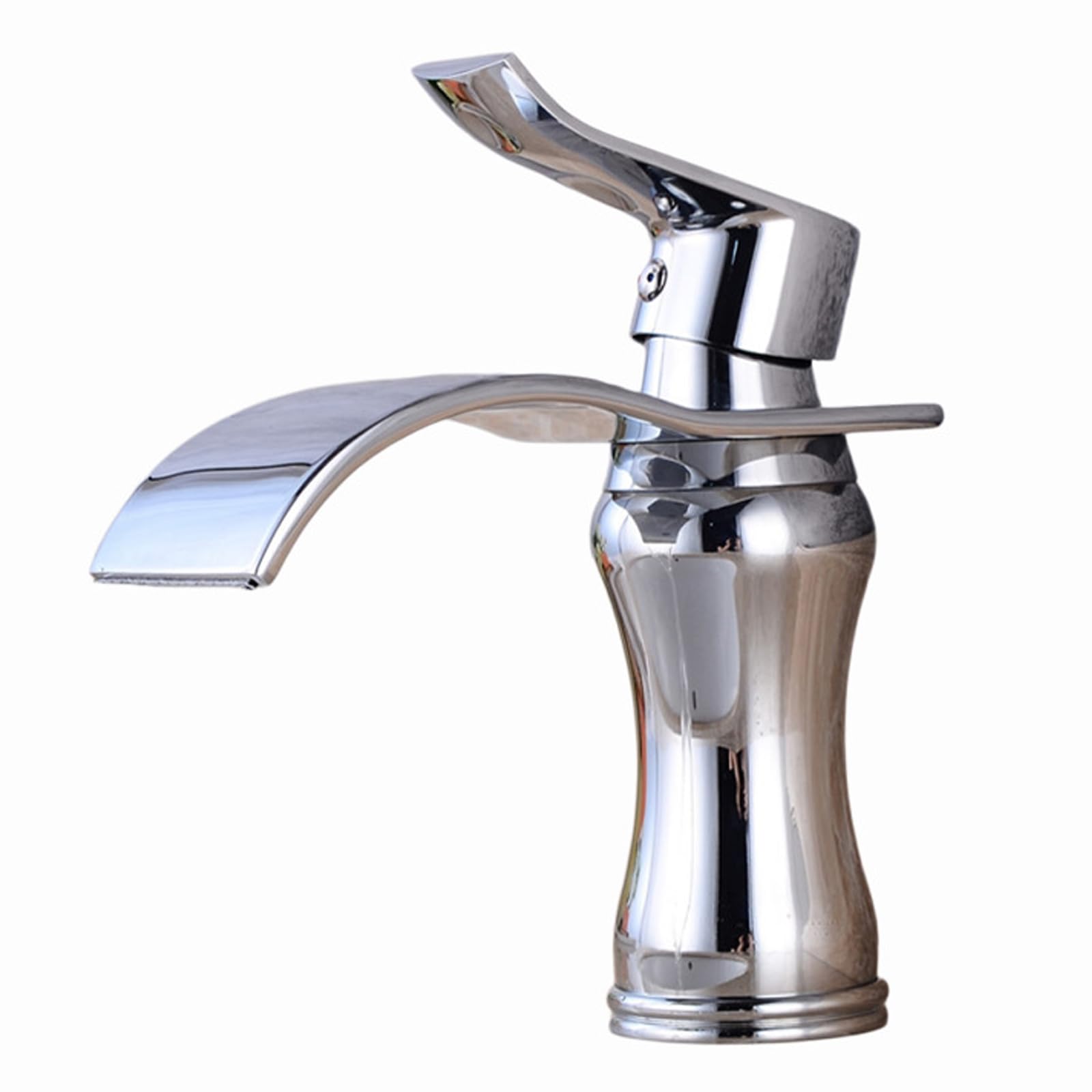 JRUIA Gold Waterfall Bathroom Faucet, Basin Faucet, Hot And Cold Water Supply, for Installation in A Countertop Basin,A
