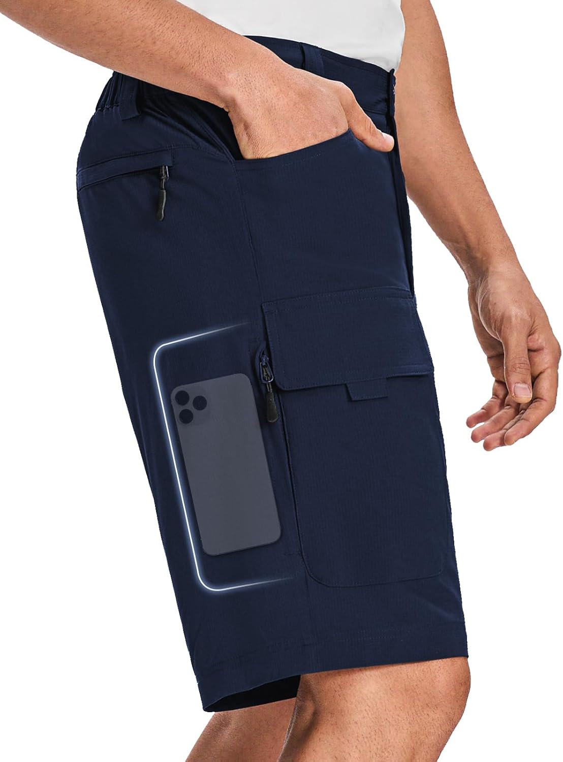 Moosehill Mens Cargo Hiking Shorts Lightweight Water Resistant for Casual Golf Work Tactical Fishing with 6 Pockets