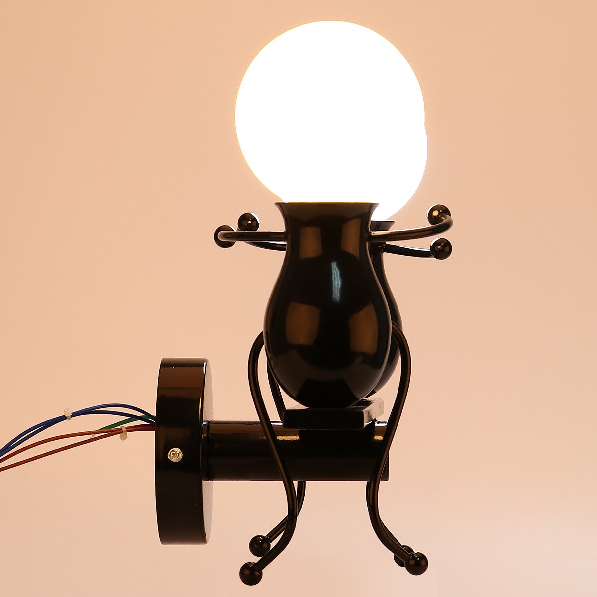 KAWELL Humanoid Applique da Parete Moderna Lampada da Parete Lampada a Muro | Creativo Applique Candelabro, Art Deco, Max 60W E27, per Stanza dei Bambini Camera da Letto Scale Soggiorno