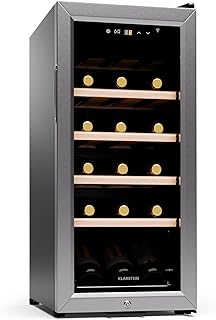 KLARSTEIN Cave a Vin, Caves à Vin de Conservation de 50L, Porte en Verre, Cave a Vins à Zone Unique, Bar Int/Ext, Frigo Vin, Armoire a Vin, Cave a Vin de Vieillissement, Cave à Vin 18 Bouteilles